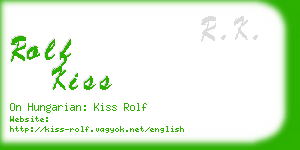 rolf kiss business card